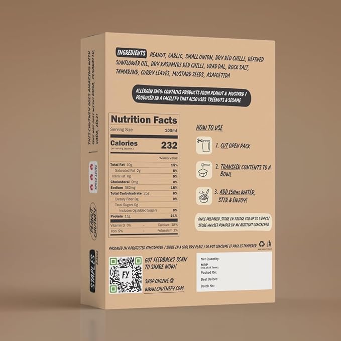 Chutnefy - 5-Second Instant Peanut Chutney - 75 ml (Pack of 2)